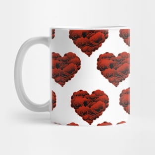 red heart pattern Mug